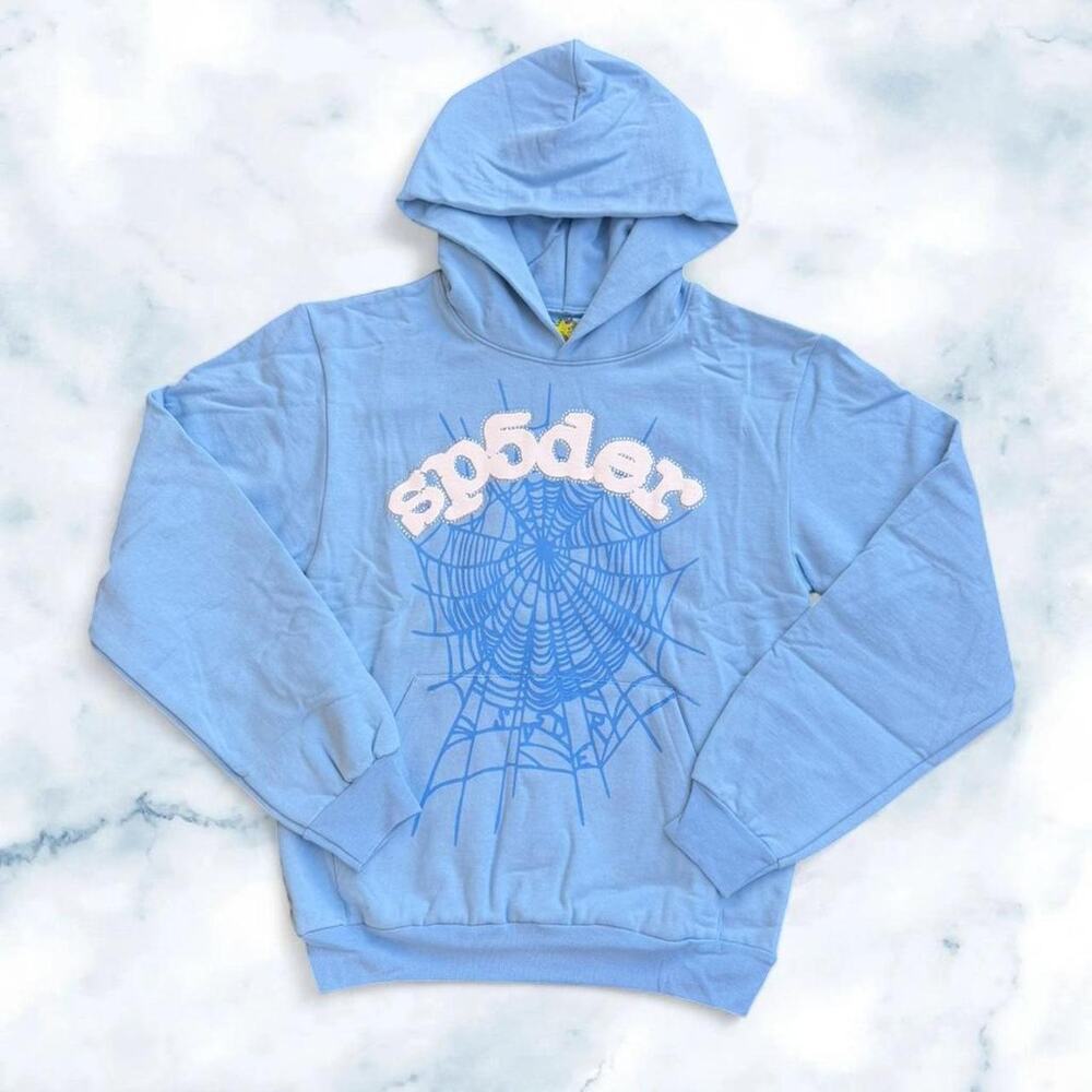 Sky blue sp5der hoodie